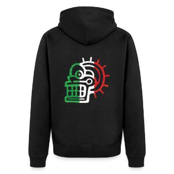 Symbole aztèque Maya mexicain Drapeau mexicain ancien - Veste à capuche bio Premium Unisexe - noir - Dos - Nico (187cm)