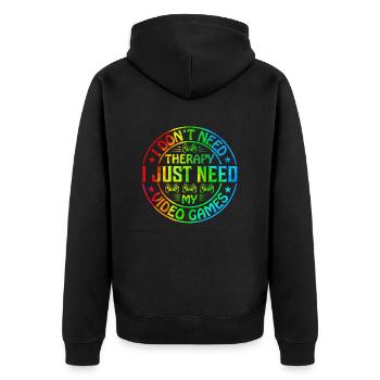 Gamer Jeu En Ligne Jeux Sur Ordinateur Arcade Neon - Veste à capuche bio Premium Unisexe - noir - Dos - Nico (187cm)