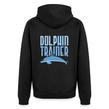 Dolphin Trainer Beach Vacation Marine Biology - Unisex Premium Organic Zip Hoodie - black - Back - Nico (187cm)