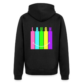 Rire au néon - Veste à capuche bio Premium Unisexe - noir - Dos - Nico (187cm)
