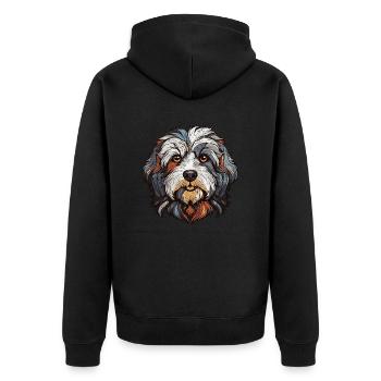 niedlicher hund - Unisex Premium Bio Zip Hoodie - Schwarz - Hinten - Nico (187cm)