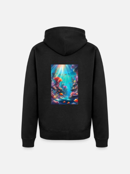 Tropische Korallenriffe - Unisex Premium Bio Zip Hoodie - Schwarz