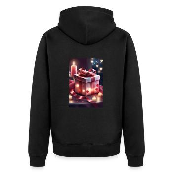 Beautiful present - Unisex Premium Organic Zip Hoodie - black - Back - Nico (187cm)