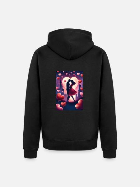 Ein verliebtes Paar - Unisex Premium Bio Zip Hoodie - Schwarz