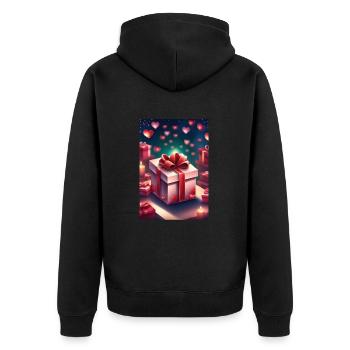 Cadeau plein d’amour - Veste à capuche bio Premium Unisexe - noir - Dos - Nico (187cm)