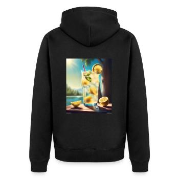 Sweet lemon juice - Unisex Premium Organic Zip Hoodie - black - Back - Nico (187cm)