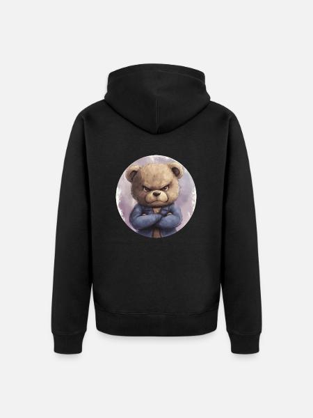 Ober-Teddy: Courageous and determined - Unisex Premium Organic Zip Hoodie - black