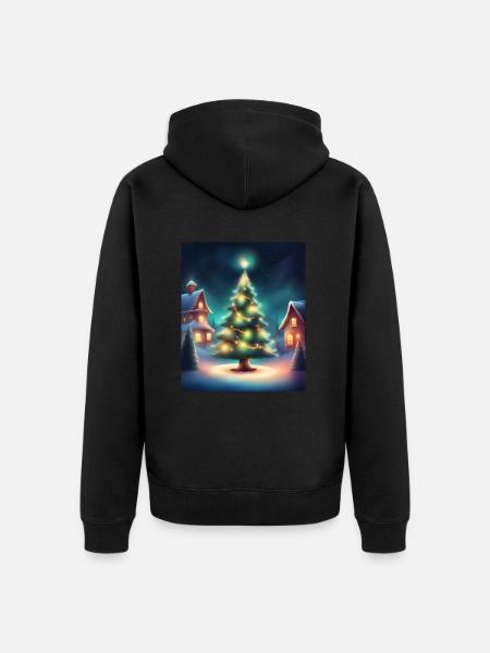 Santa Claus village - Unisex Premium Organic Zip Hoodie - black