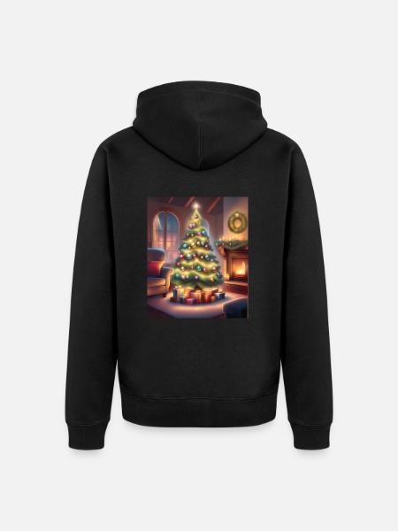 Christmas at home - Unisex Premium Organic Zip Hoodie - black