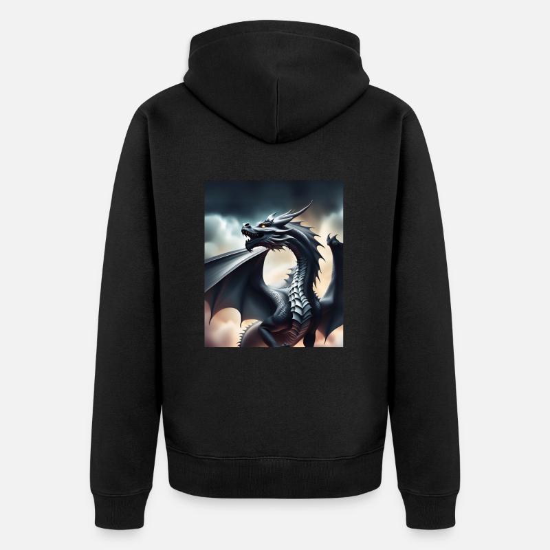 Dragon gris - Veste à capuche bio Premium Unisexe - noir
