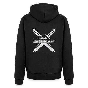 Precision and power in the art of blacksmithing - Unisex Premium Organic Zip Hoodie - black - Back - Nico (187cm)