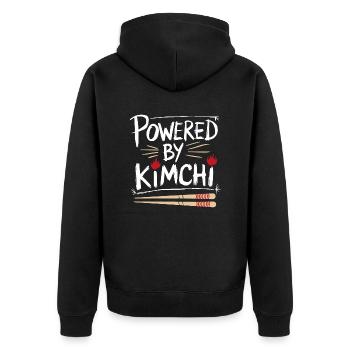 L’amour du kimchi et le goût - Veste à capuche bio Premium Unisexe - noir - Dos - Nico (187cm)
