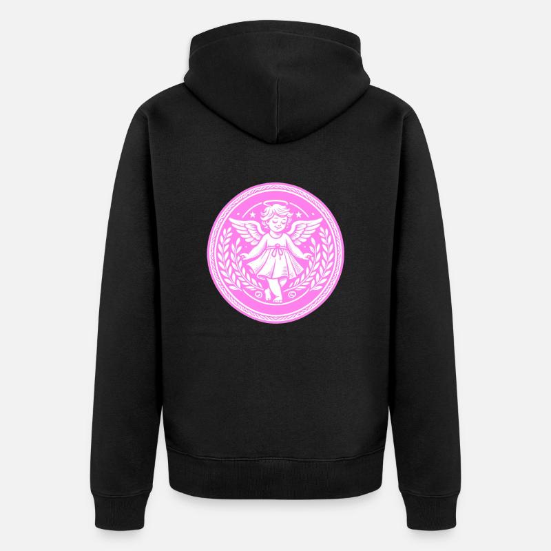 Logo de l’ange gardien - Veste à capuche bio Premium Unisexe - noir