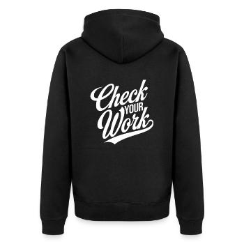 Mathelehrer Inspiration - Unisex Premium Bio Zip Hoodie - Schwarz - Hinten - Nico (187cm)