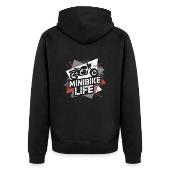 Kleine Bikes, große Leidenschaft - Unisex Premium Bio Zip Hoodie - Schwarz - Hinten - Nico (187cm)