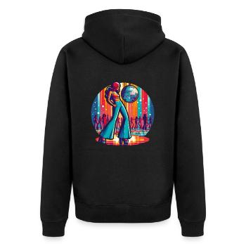 Disco fever - Unisex Premium Organic Zip Hoodie - black - Back - Nico (187cm)