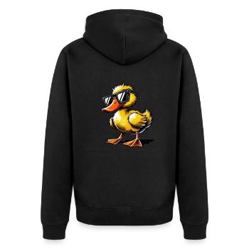 Bande dessinée de canard - Veste à capuche bio Premium Unisexe - noir - Dos - Nico (187cm)