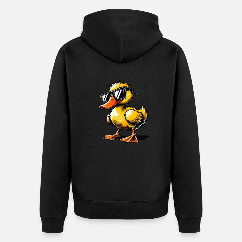 Bande dessinée de canard - Veste à capuche bio Premium Unisexe - noir