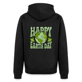 Bonne Journée de la Terre Planète Environnementale - Veste à capuche bio Premium Unisexe - noir - Dos - Nico (187cm)
