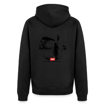 HBT 70 - Veste à capuche bio Premium Unisexe - noir - Dos - Nico (187cm)