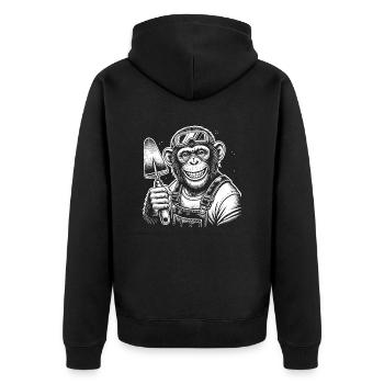 Bricklayer - Unisex Premium Organic Zip Hoodie - black - Back - Nico (187cm)