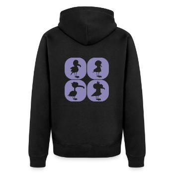 Check out this fantastic Shirt with Friendly Gulls - Unisex Premium Bio Zip Hoodie - Schwarz - Hinten - Nico (187cm)