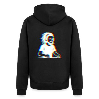 EDM - DJ - Glitch Rave Style - Unisex Premium Organic Zip Hoodie - black - Back - Nico (187cm)