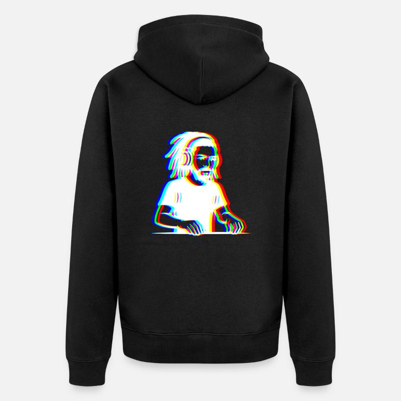 EDM - DJ - Glitch Rave Style - Veste à capuche bio Premium Unisexe - noir