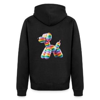 Ballon chien fierté arc-en-ciel drapeau - Veste à capuche bio Premium Unisexe - noir - Dos - Nico (187cm)
