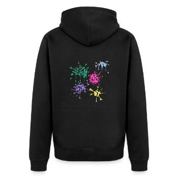 Taches de couleur - Veste à capuche bio Premium Unisexe - noir - Dos - Nico (187cm)