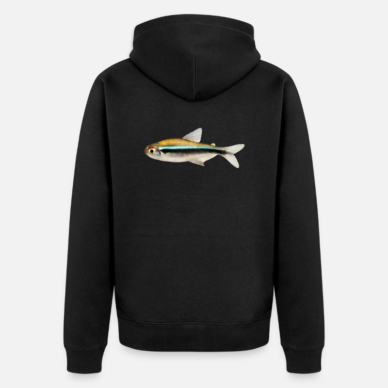 Schwarzer Neon, Hyphessobrycon herbertaxelrodi, DN - Unisex Premium Bio Zip Hoodie - Schwarz