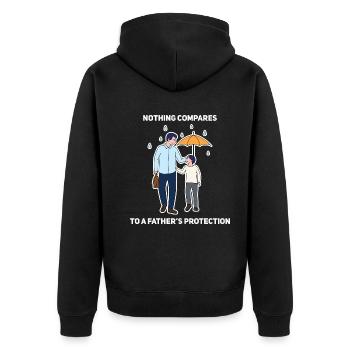 Father's Day Child Protection Design - Unisex Premium Organic Zip Hoodie - black - Back - Nico (187cm)
