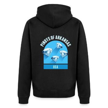 Arkansas Fil-Am Design für stolze Pinoys - Unisex Premium Bio Zip Hoodie - Schwarz - Hinten - Nico (187cm)