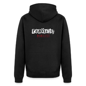 Realitätsnihilist Realität Spruch - Unisex Premium Bio Zip Hoodie - Schwarz - Hinten - Nico (187cm)