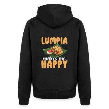 Les rouleaux de printemps Lumpia me rendent heureux - Veste à capuche bio Premium Unisexe - noir - Dos - Nico (187cm)