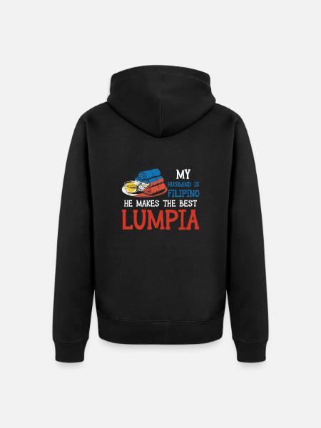 Spring Rolls Husband Lumpia - Unisex Premium Organic Zip Hoodie - black