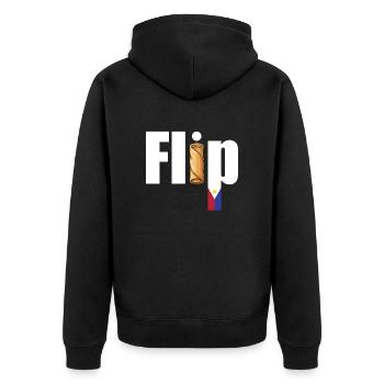 Spring Rolls Lumpia Flip Filipino Food - Unisex Premium Organic Zip Hoodie - black - Back - Nico (187cm)