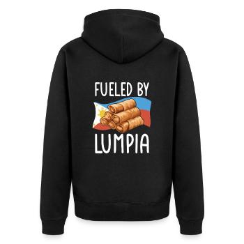 Lumpia Filipino Spring Rolls - Unisex Premium Organic Zip Hoodie - black - Back - Nico (187cm)
