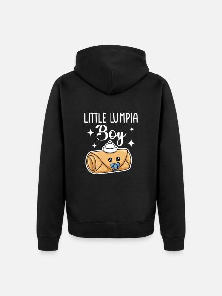 Little Lumpia Boy Spring Rolls - Unisex Premium Organic Zip Hoodie - black