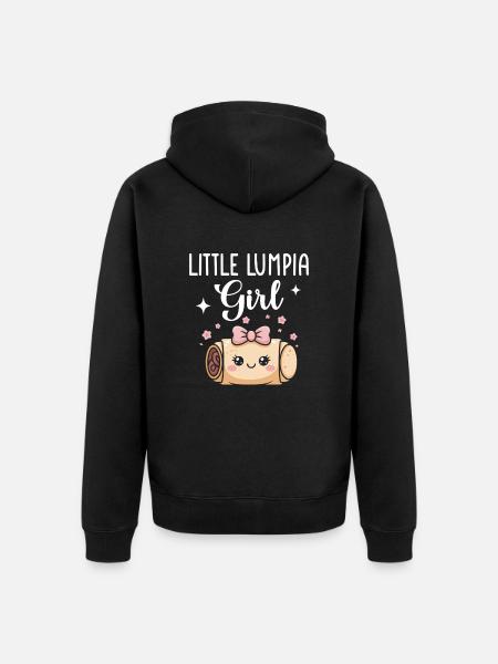 Little Lumpia Girl Spring Rolls - Unisex Premium Organic Zip Hoodie - black