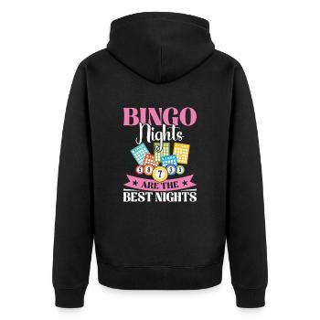 Conception amusante de la soirée de bingo pour les fans de bingo - Veste à capuche bio Premium Unisexe - noir - Dos - Nico (187cm)