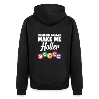 Bingo Party Funny Bingo Balls Design Bingo Luck - Unisex Premium Organic Zip Hoodie - black - Back - Nico (187cm)