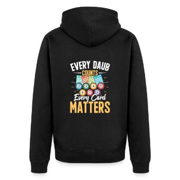 Bingo Night Fun Design for Bingo Fans - Unisex Premium Organic Zip Hoodie - black - Back - Nico (187cm)