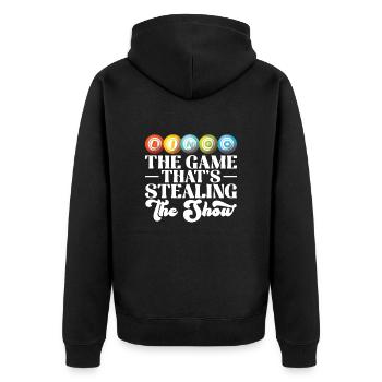 Bingo Gift for Bingo Players - Unisex Premium Organic Zip Hoodie - black - Back - Nico (187cm)