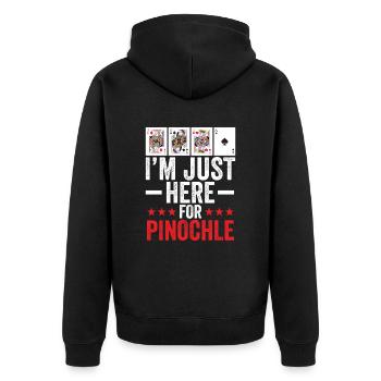 I'm Juist Here For The Pinochle - Unisex Premium Organic Zip Hoodie - black - Back - Nico (187cm)