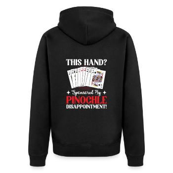Pinochle Champion Present Perfect Game Night - Unisex Premium Bio Zip Hoodie - Schwarz - Hinten - Nico (187cm)