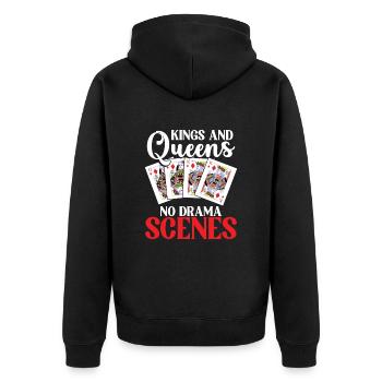Pinochle Trick Prendre Jeu Drame Roi Reine - Veste à capuche bio Premium Unisexe - noir - Dos - Nico (187cm)