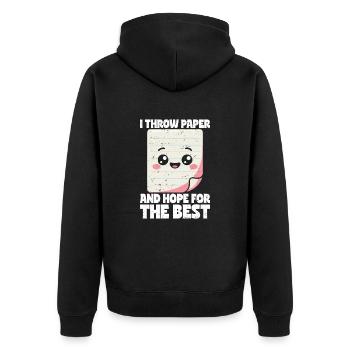 Papier Lancer Ciseaux Pierre Papier Cadeau - Veste à capuche bio Premium Unisexe - noir - Dos - Nico (187cm)