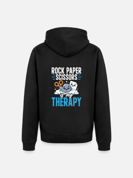 Rock Paper Scissors Is My Therapy - Ekologisk premiumluvjack unisex - svart