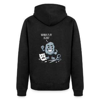 Schere Stein Papier Kindheitsspiele Schulhof - Unisex Premium Bio Zip Hoodie - Schwarz - Hinten - Nico (187cm)